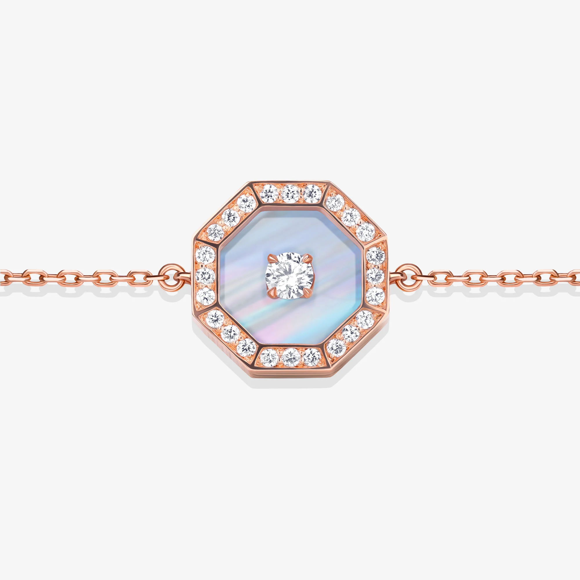 Ahjar Birwaz Rose Gold Diamond Mother of Pearl Bracelet - Image 4