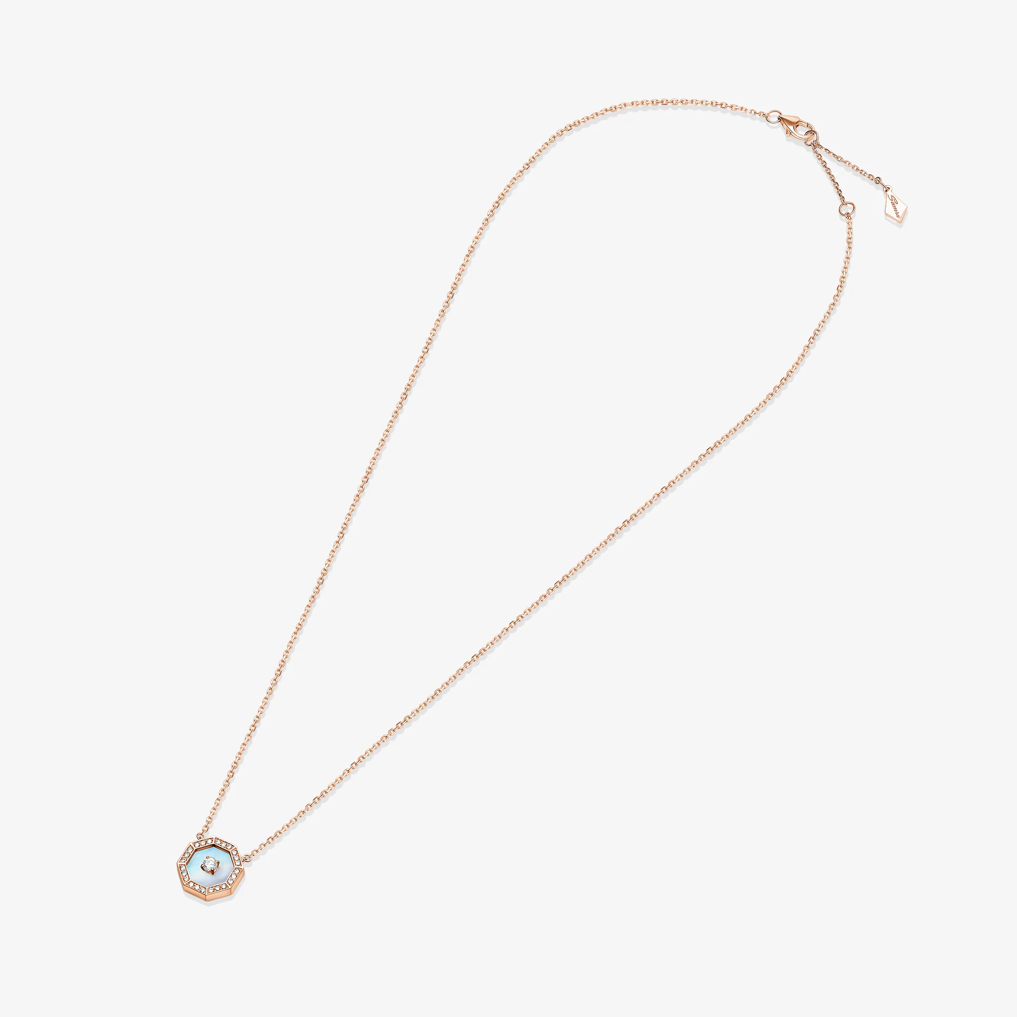 Ahjar Birwaz Rose Gold Diamond Mother of Pearl Necklace - Image 5