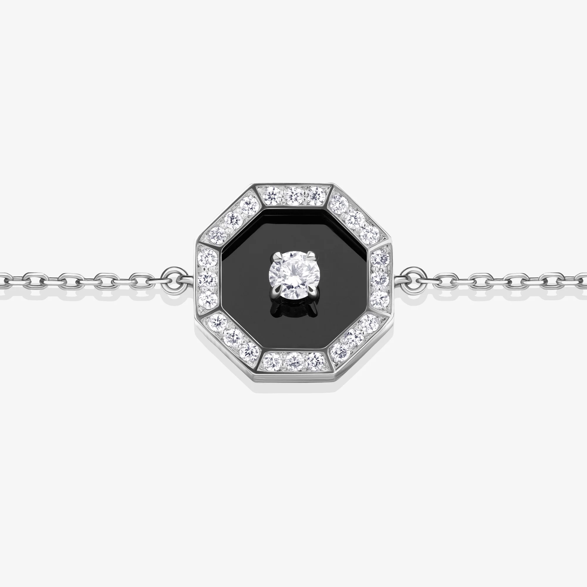 Ahjar Birwaz White Gold Diamond Black Onyx Bracelet - Image 3