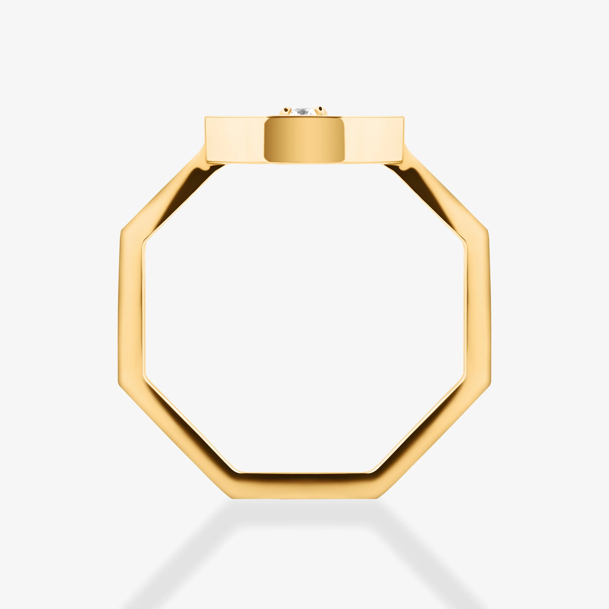 Ahjar Birwaz Yellow Gold Diamond Malachite Ring - Image 5