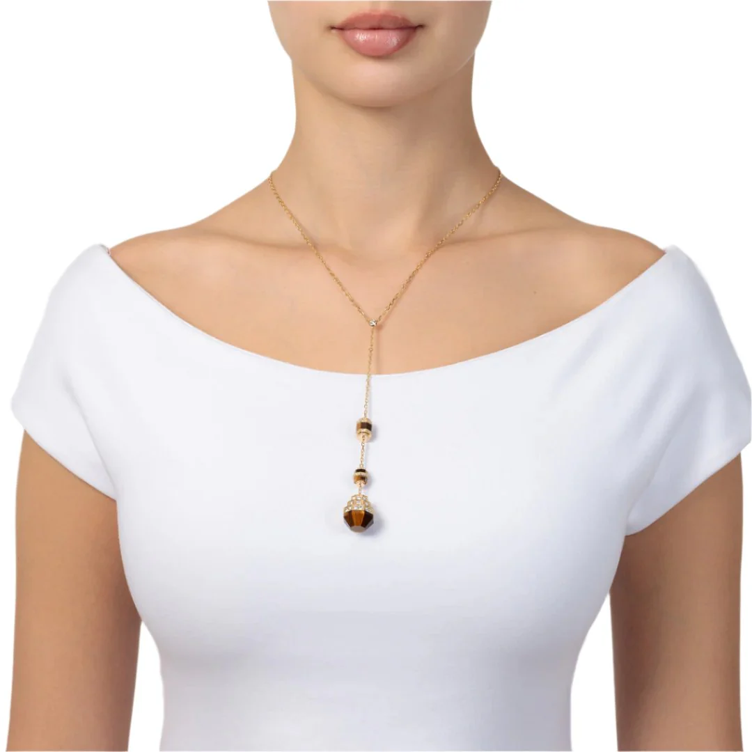 Azm Yellow Gold Tiger Eye Large Necklace - Image 3