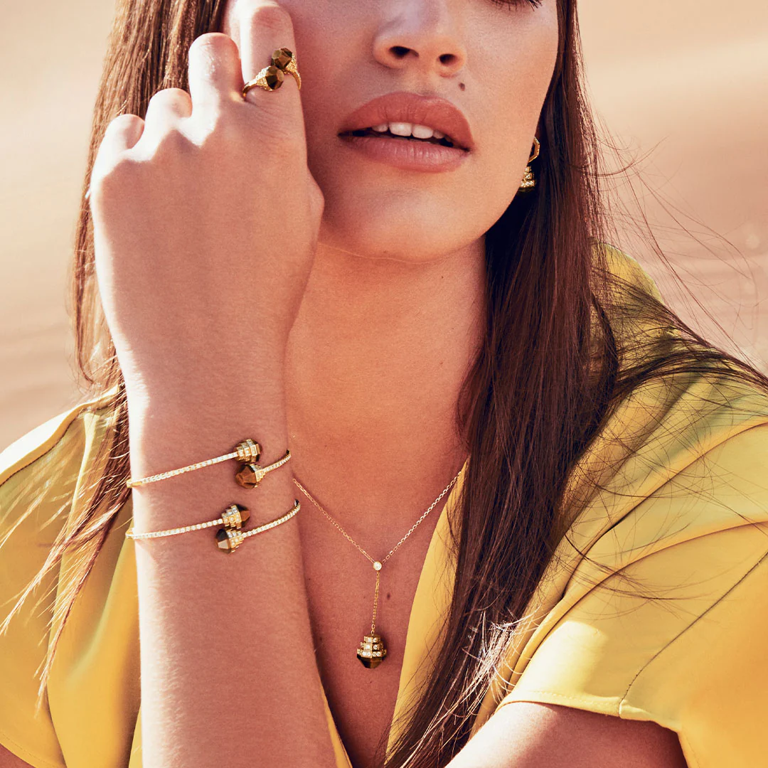 Azm Yellow Gold Tiger Eye Ring - Image 6