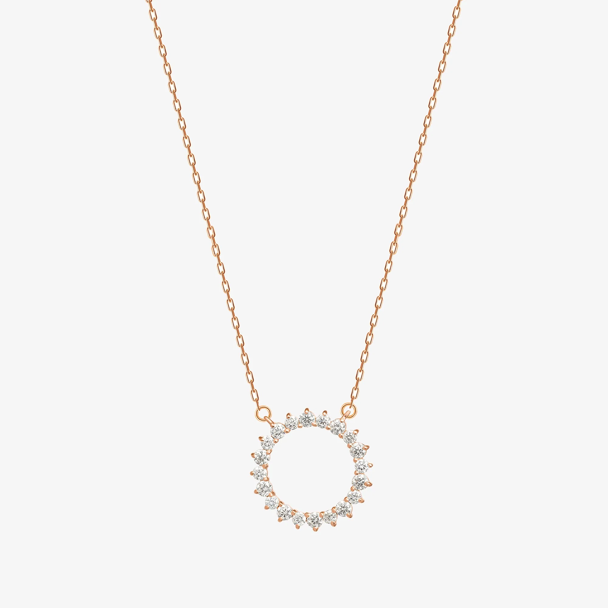 Barq Circle Rose Gold diamond Necklace