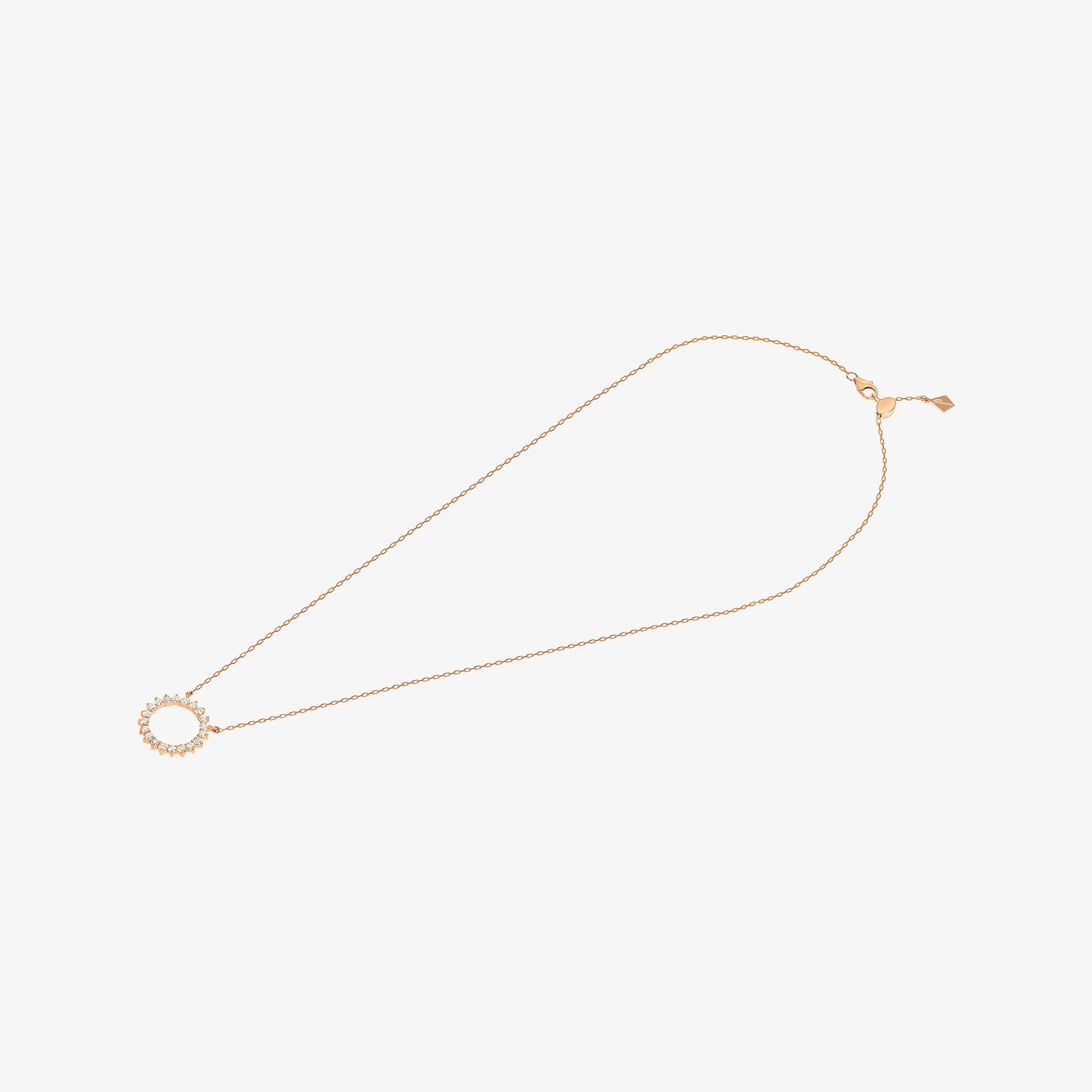 Barq Circle Rose Gold diamond Necklace - Image 2