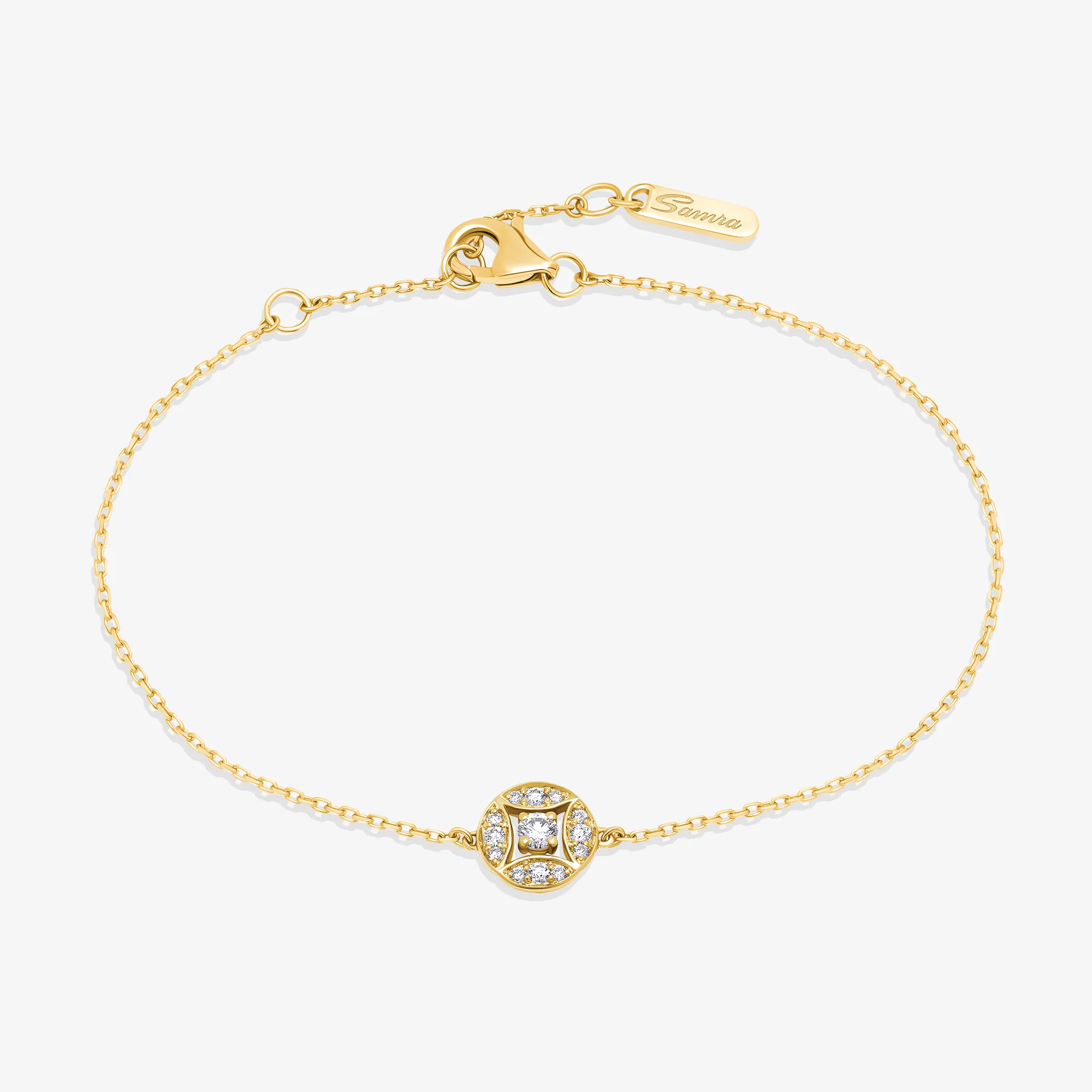 Barq Marquise Circle Yellow Gold Diamond Bracelet