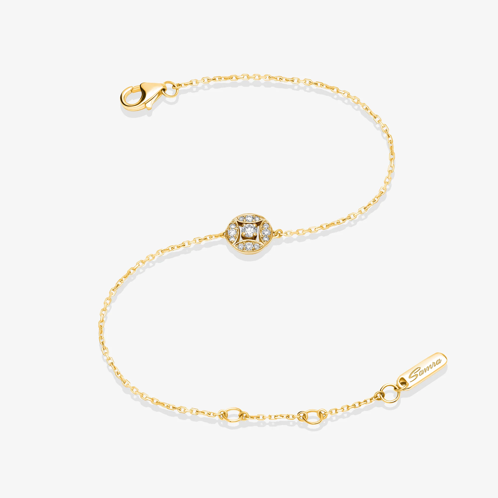Barq Marquise Circle Yellow Gold Diamond Bracelet - Image 3