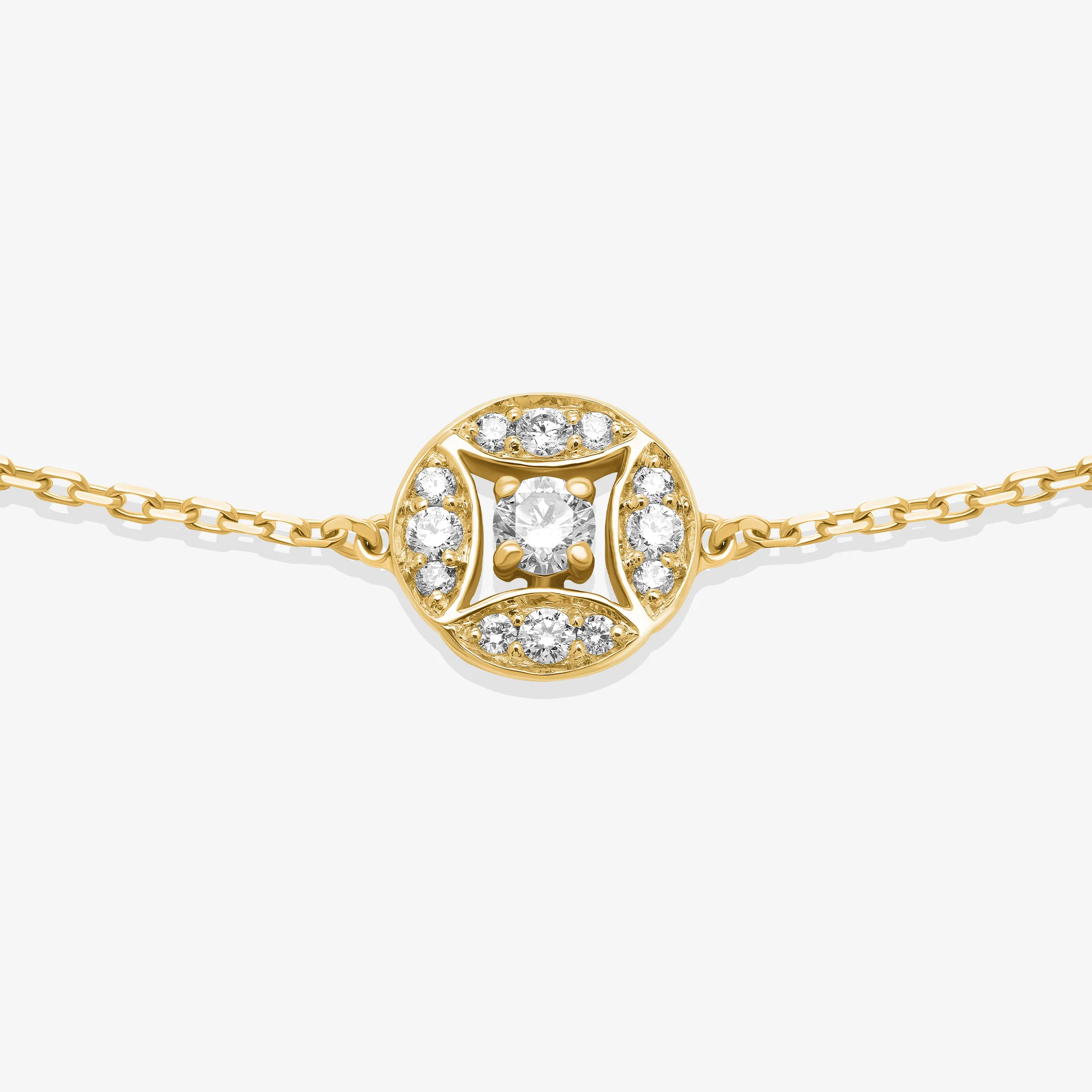 Barq Marquise Circle Yellow Gold Diamond Bracelet - Image 5