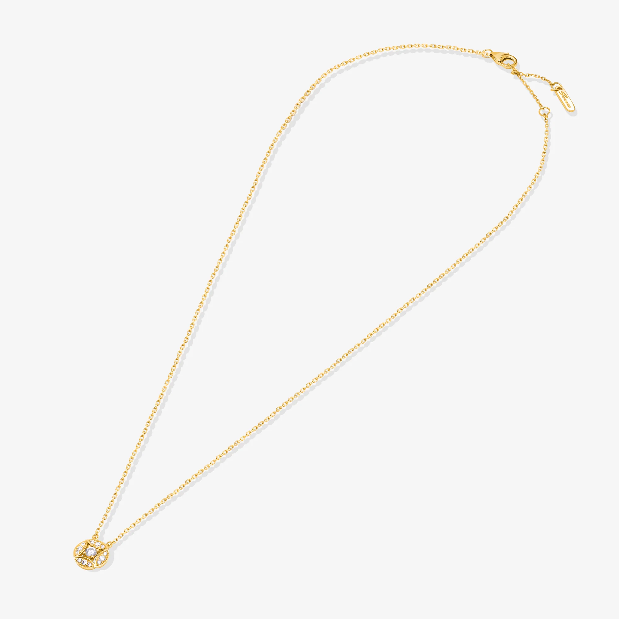 Barq Marquise Circle Yellow Gold Diamond Necklace - Image 3