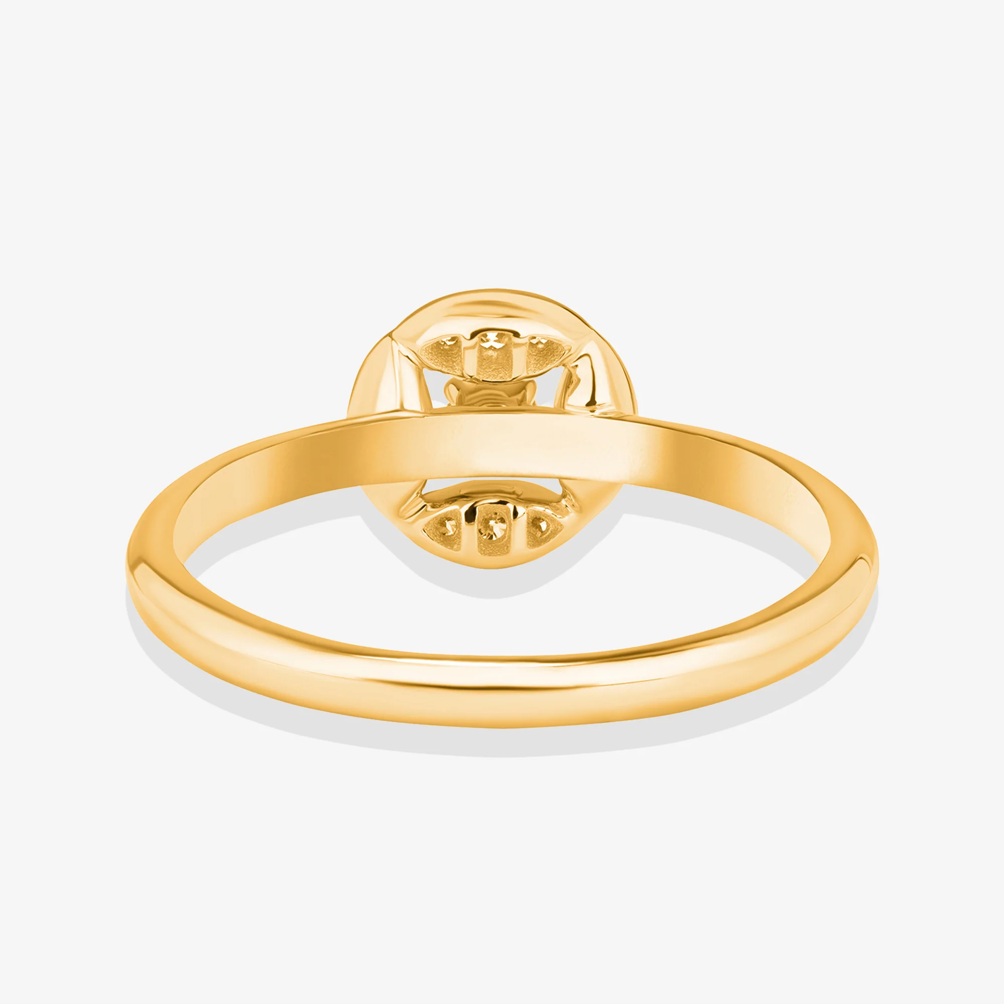 Barq Marquise Circle Yellow Gold Diamond Ring - Image 5