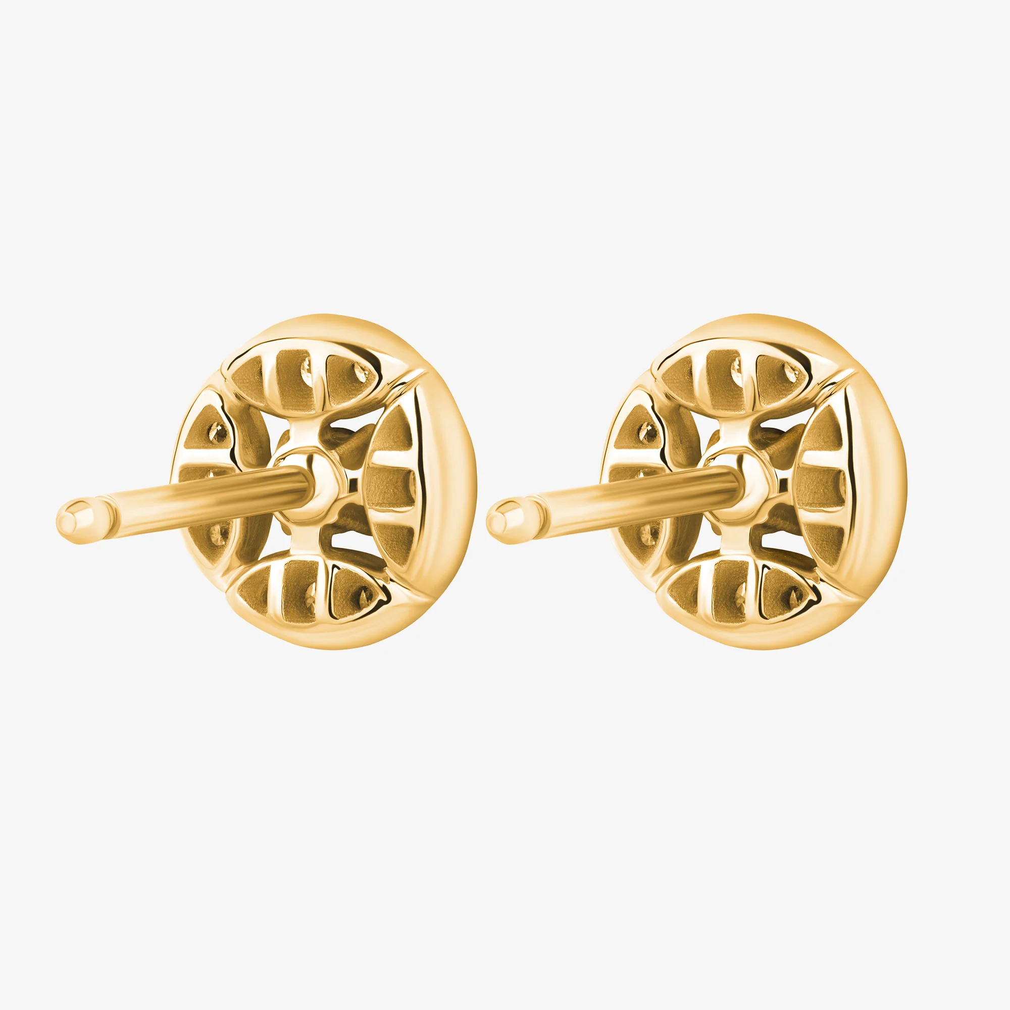 Barq Marquise Circle Yellow Gold Diamond Stud Earrings - Image 5