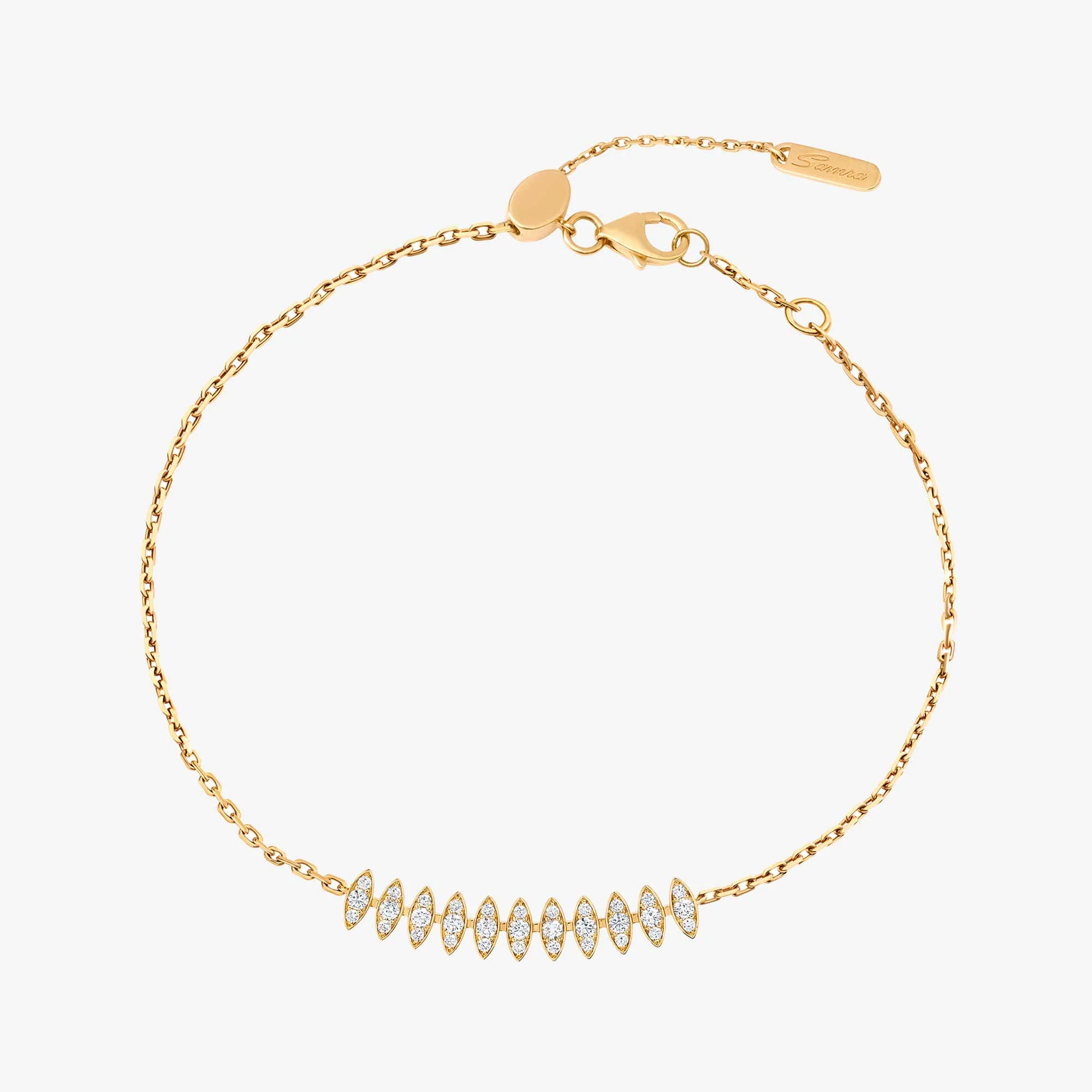 Barq Marquise Yellow Gold Diamond Large Bracelet - Image 3