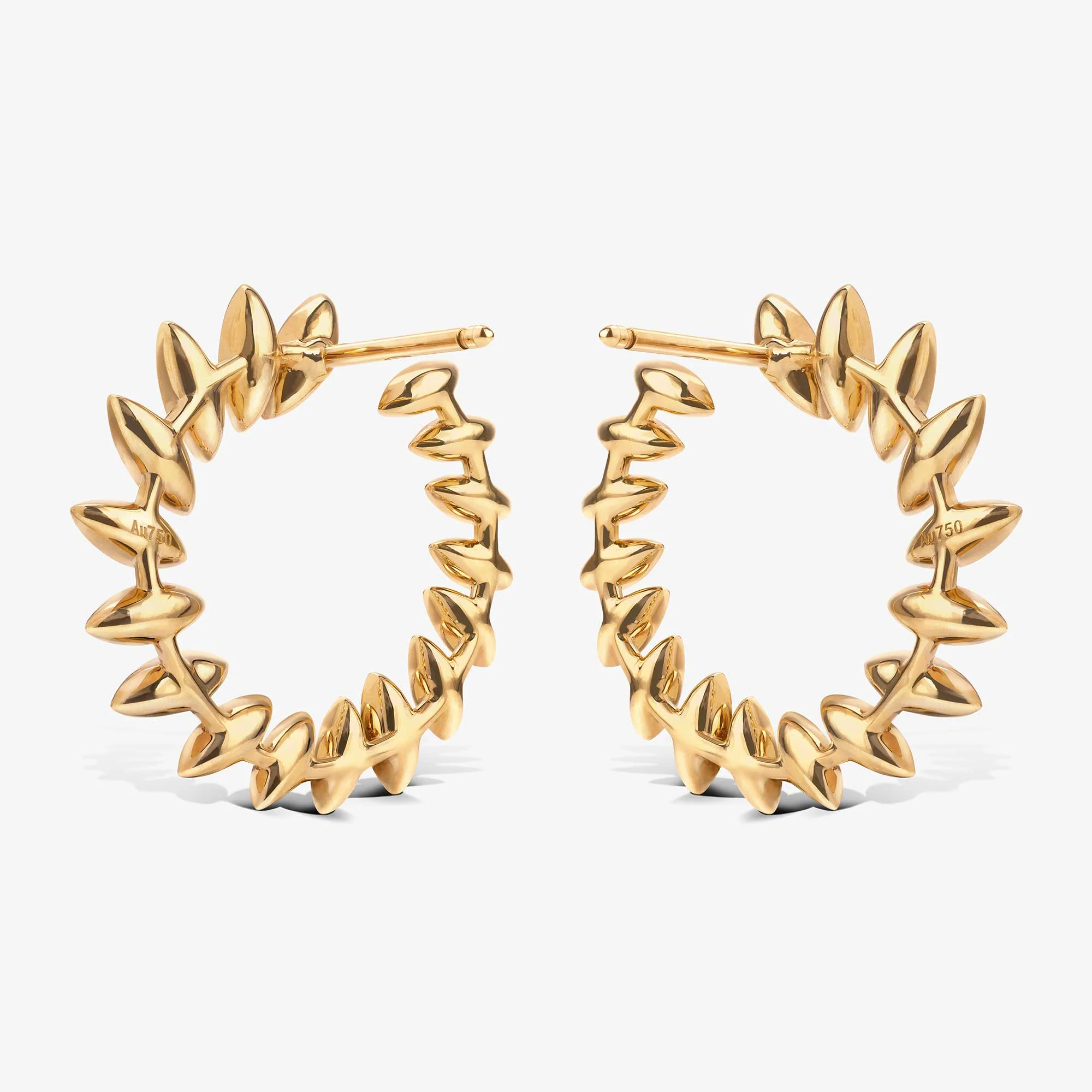Barq Marquise Yellow Gold Diamond Circle Earring - Image 6