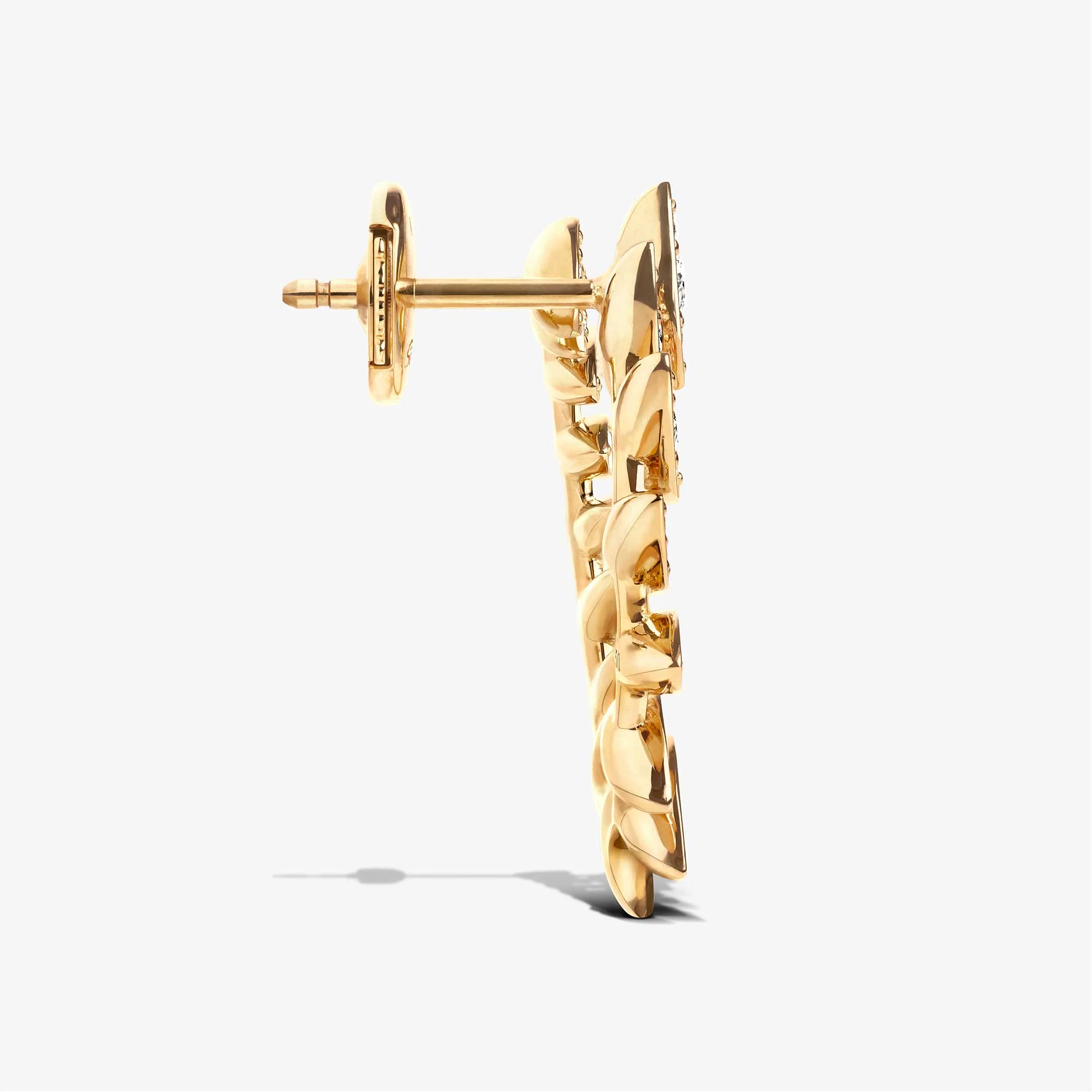 Barq Marquise Yellow Gold Diamond Circle Earring - Image 7