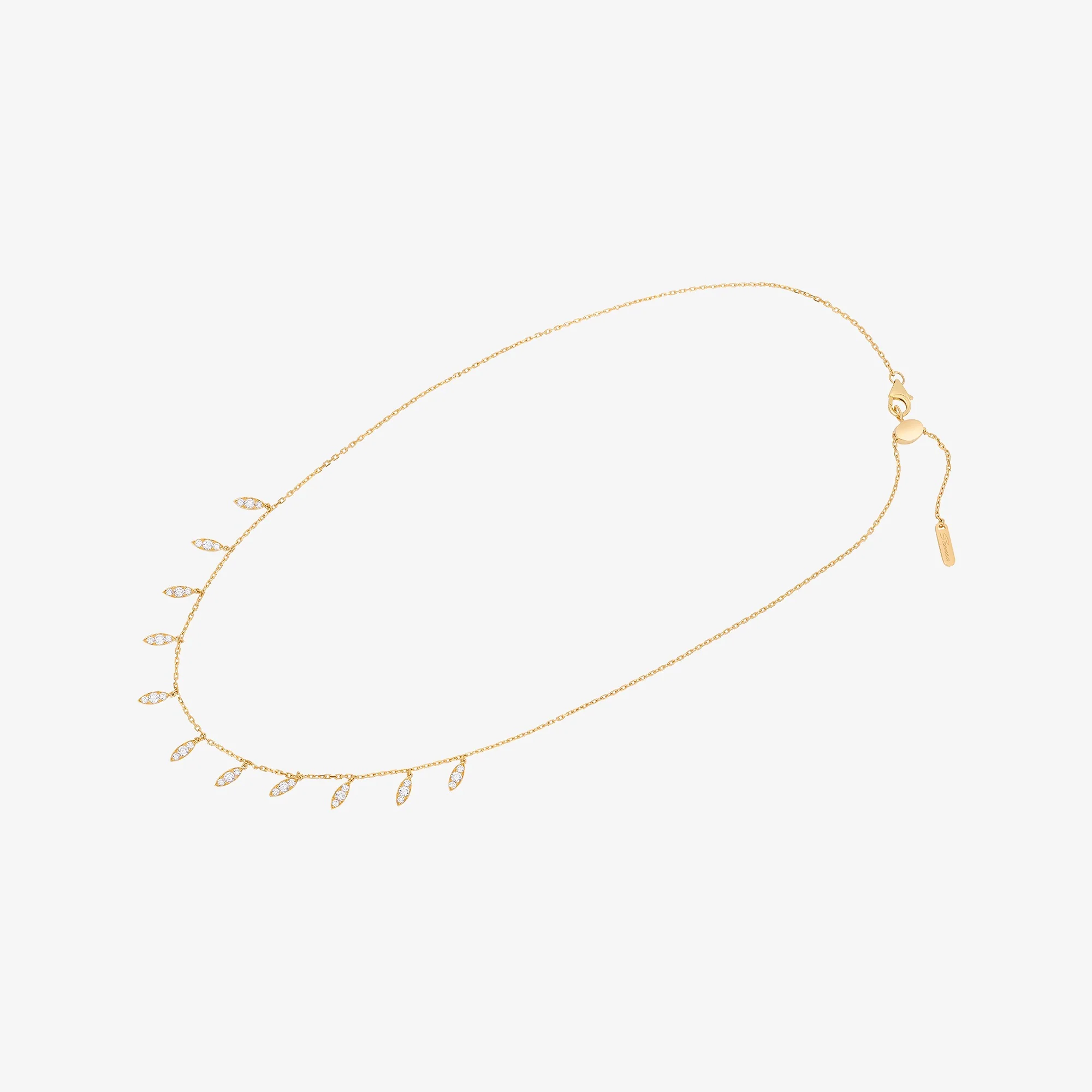 Barq Marquise Yellow Gold Diamond Dangling Necklace - Image 6