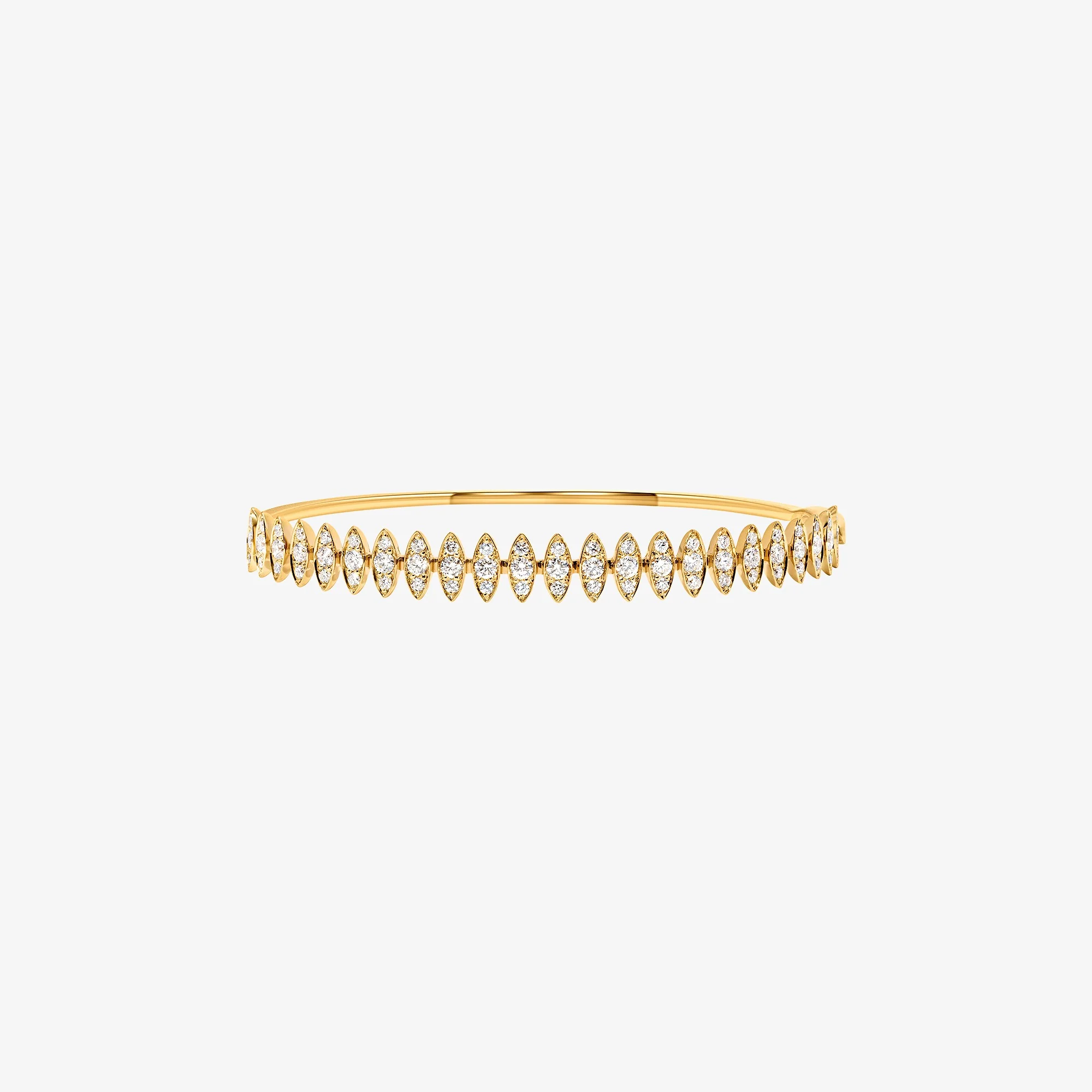 Barq Marquise Yellow Gold Diamond Large Bangle - Image 5