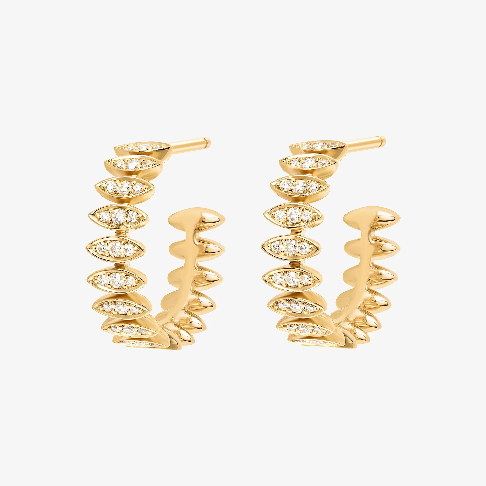 Barq Marquise Yellow Gold Diamond Large Earring