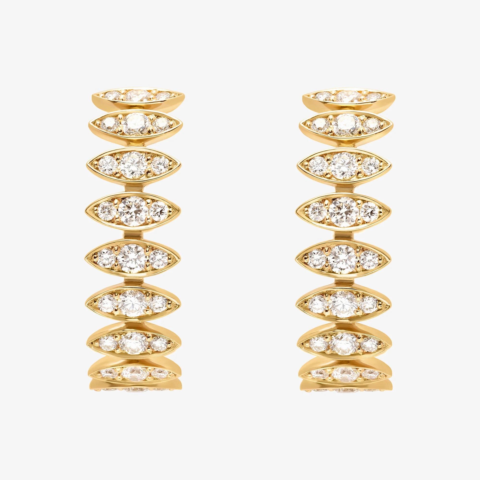 Barq Marquise Yellow Gold Diamond Large Earring - Image 2