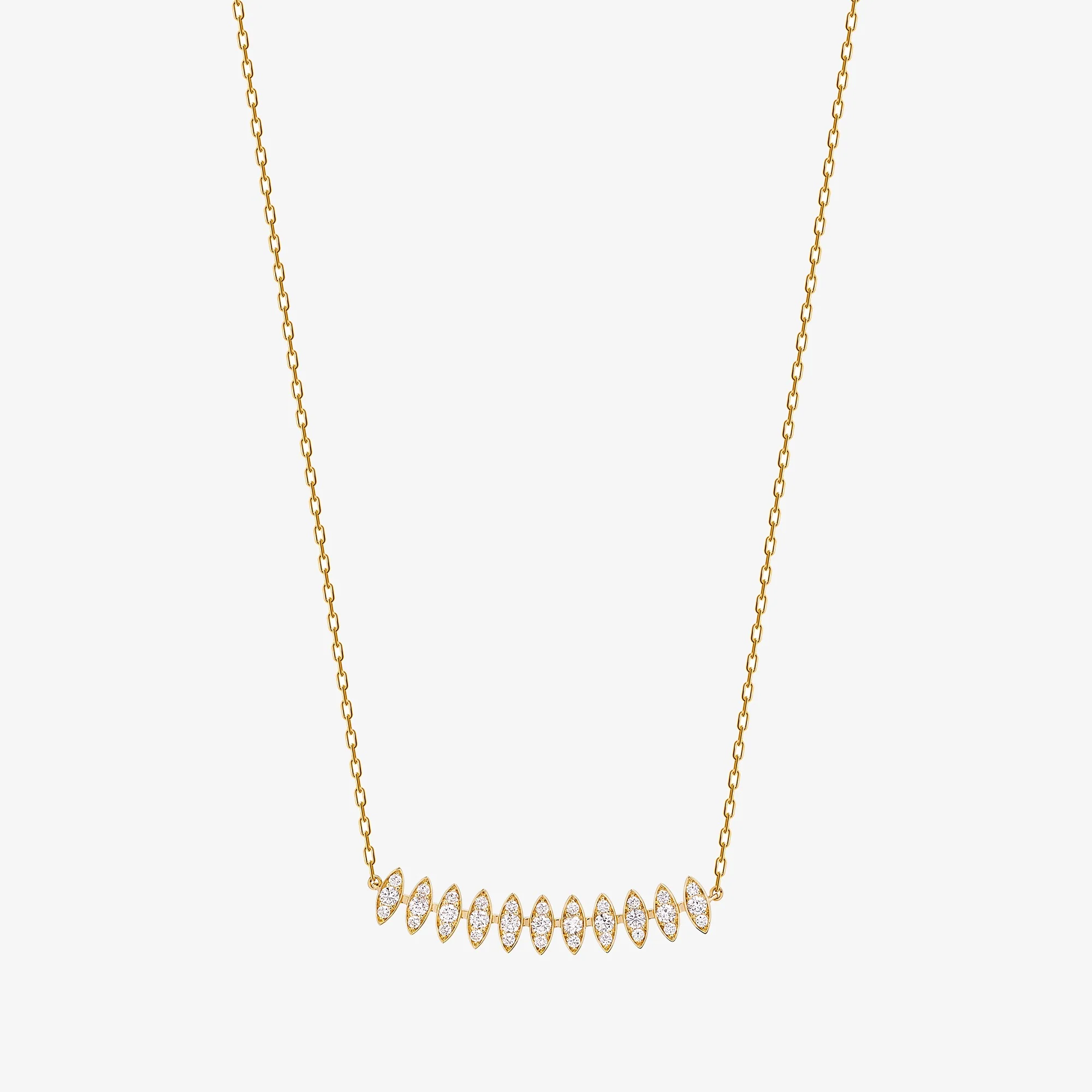 Barq Marquise Yellow Gold Diamond Large Necklace