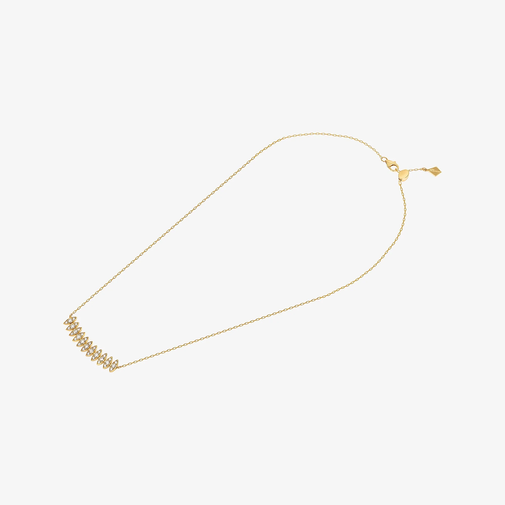 Barq Marquise Yellow Gold Diamond Large Necklace - Image 3