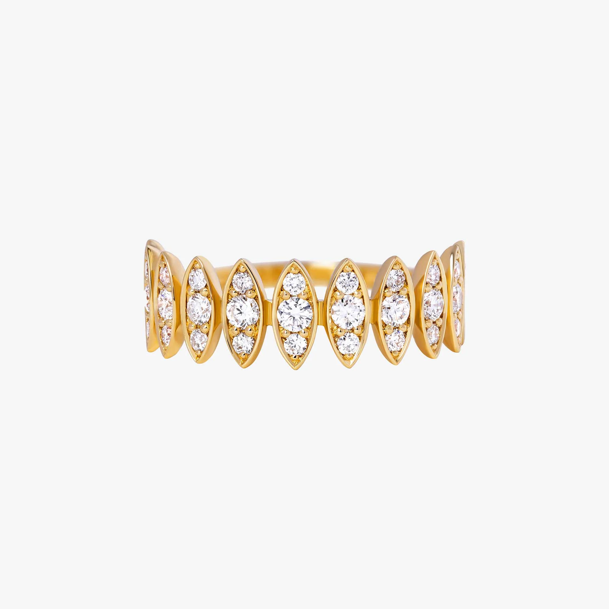 Barq Marquise Yellow Gold Diamond Large Ring - Image 3