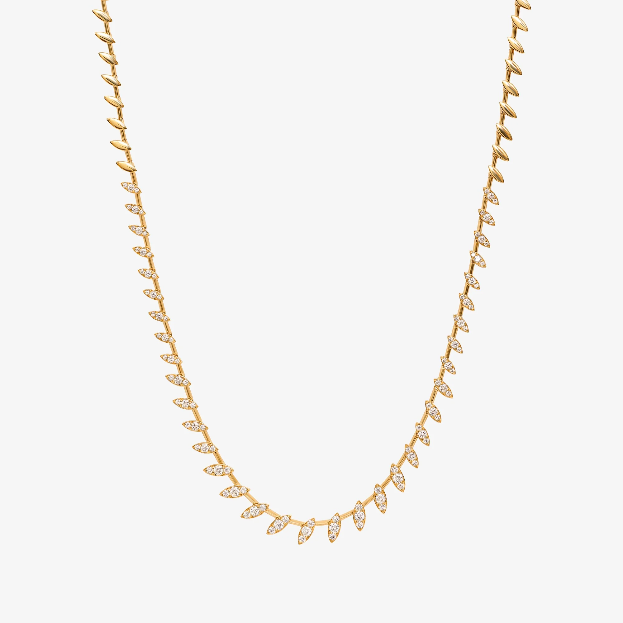 Barq Marquise Yellow Gold Diamond  Necklace