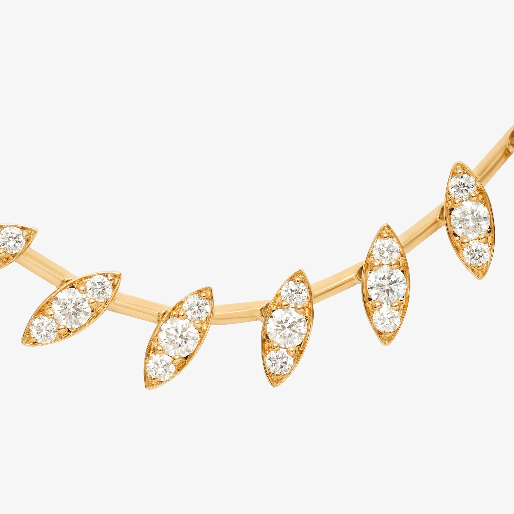 Barq Marquise Yellow Gold Diamond  Necklace - Image 3