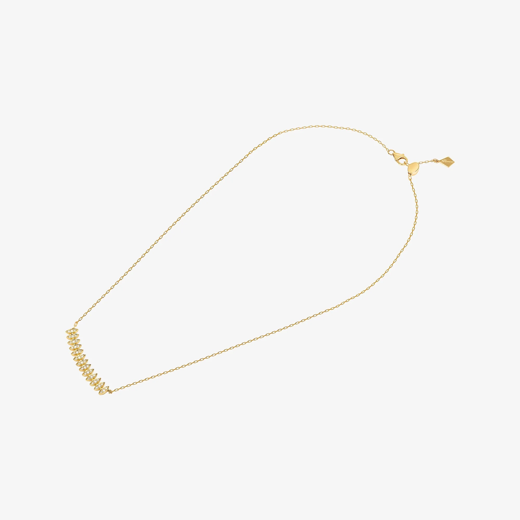 Barq Marquise Yellow Gold Diamond Small Necklace - Image 3