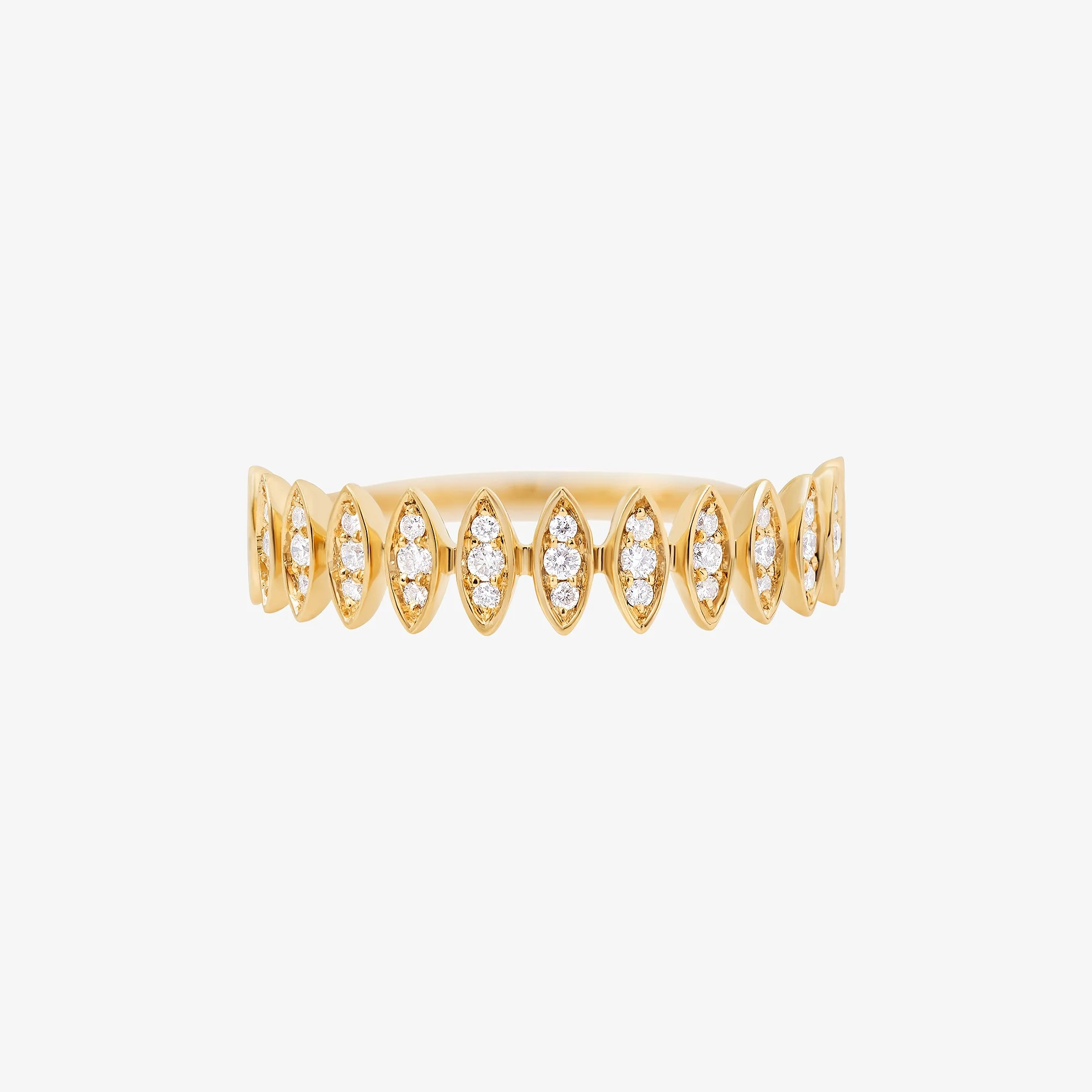 Barq Marquise Yellow Gold Diamond Small Ring - Image 3