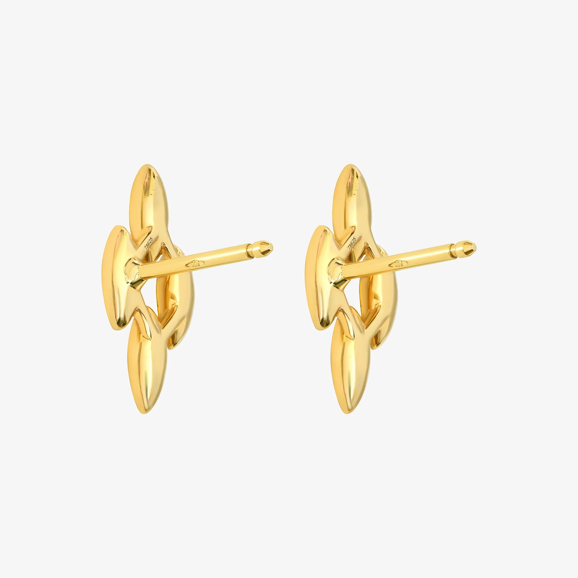 Barq Marquise Yellow Gold Diamond Stud Earring - Image 3