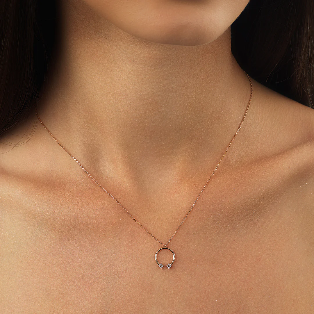 Barq Rose Gold and Diamond Necklace - Image 3