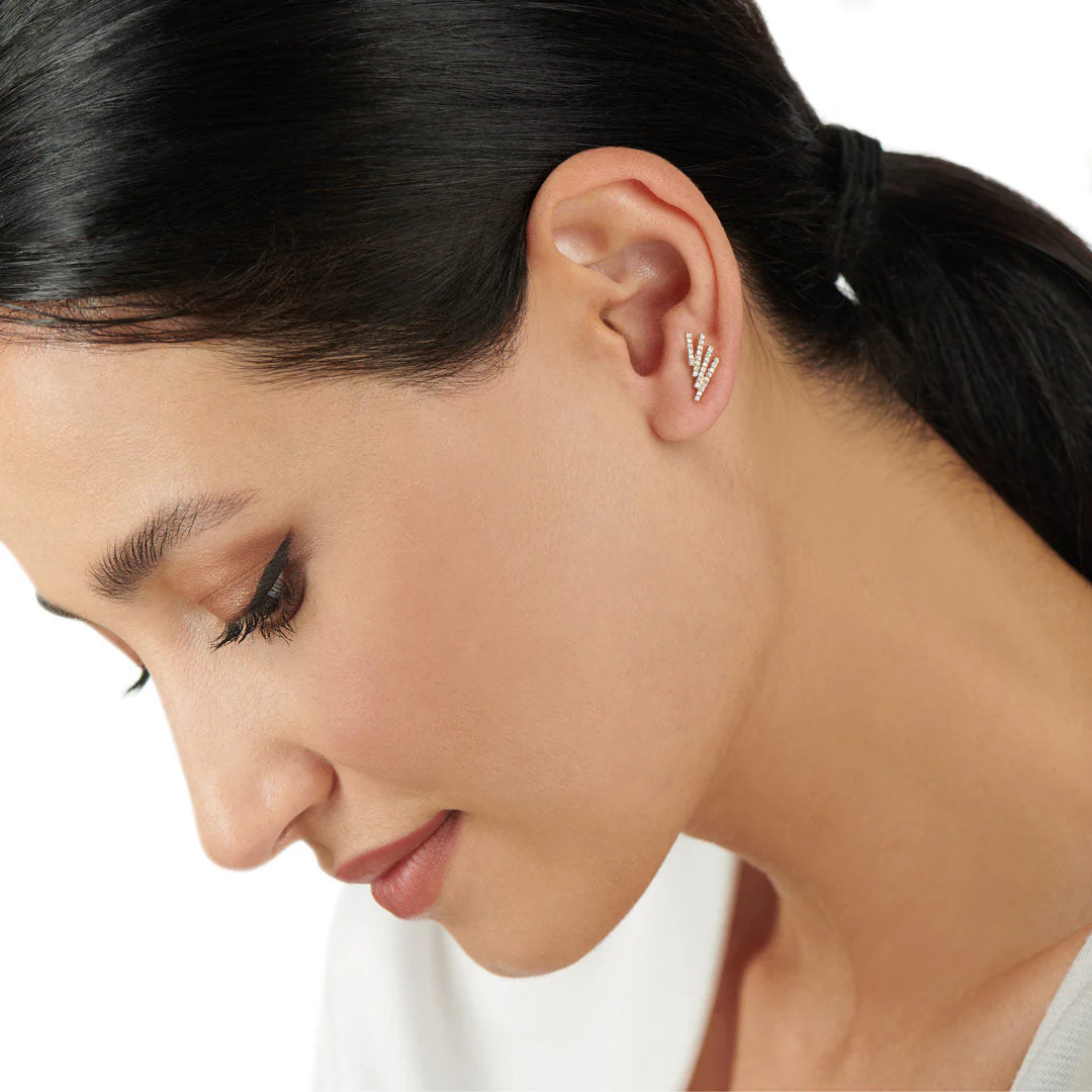 Barq Rose Gold Diamond Earring - Image 2