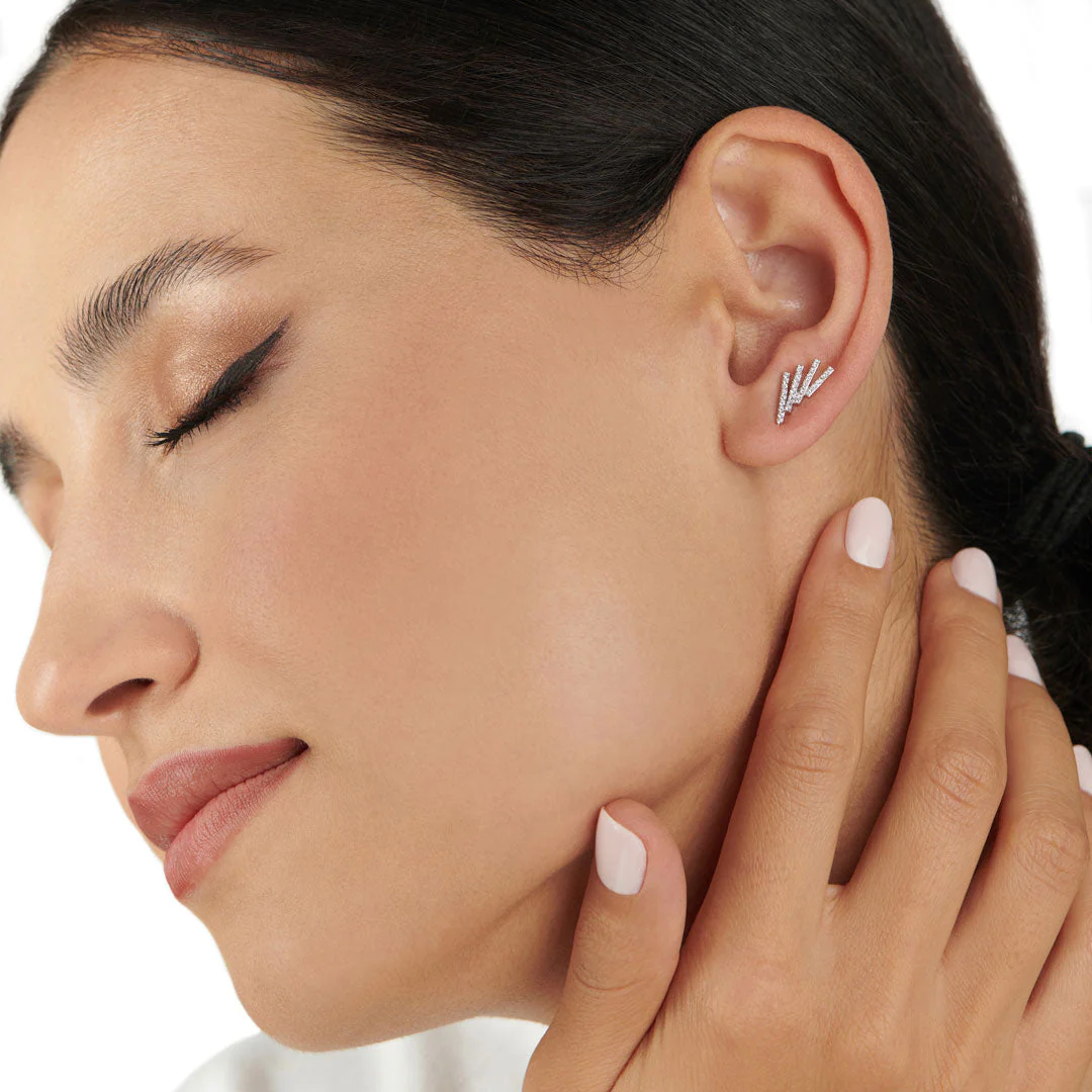 Barq White Gold Diamond Earring - Image 2