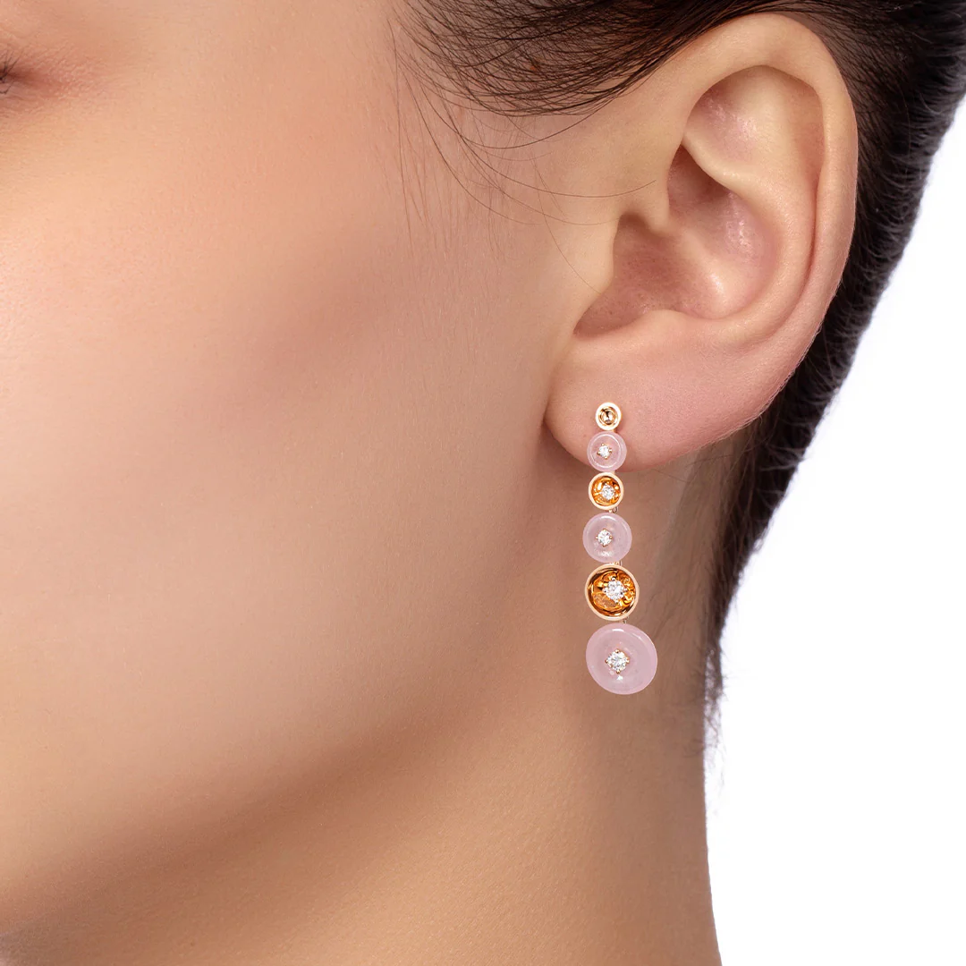 Bint Al Matar Rose Gold Dangling Earrings - Image 3