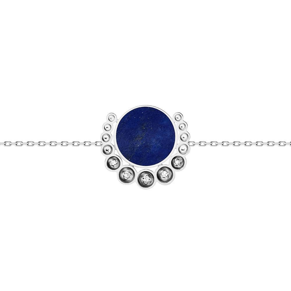 Bint Al Matar White Gold Lapis Lazuli Bracelet - Image 3