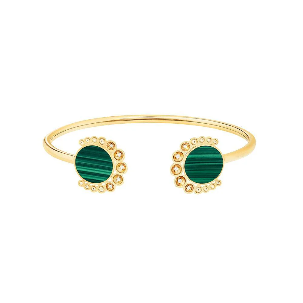 Bint Al Matar Yellow Gold Malachite Bangle - Image 3