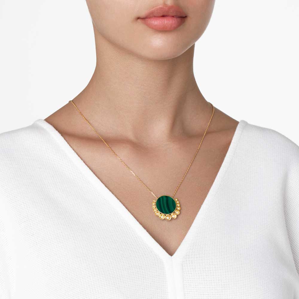 Bint Al Matar Yellow Gold Malachite Medium Necklace - Image 2