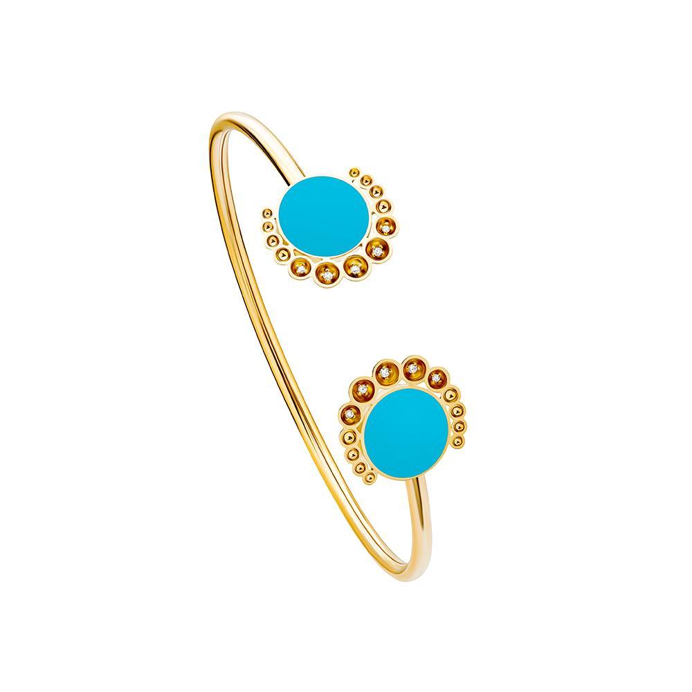 Bint Al Matar Yellow Gold Turquoise Bangle