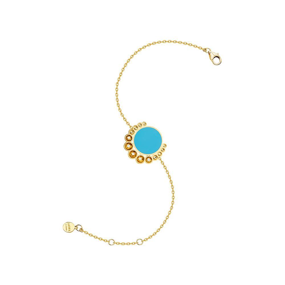 Bint Al Matar Yellow Gold Turquoise Bracelet