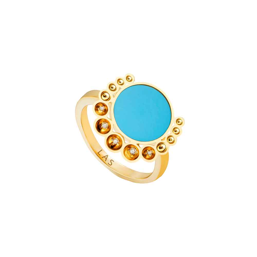 Bint Al Matar Yellow Gold Turquoise Ring