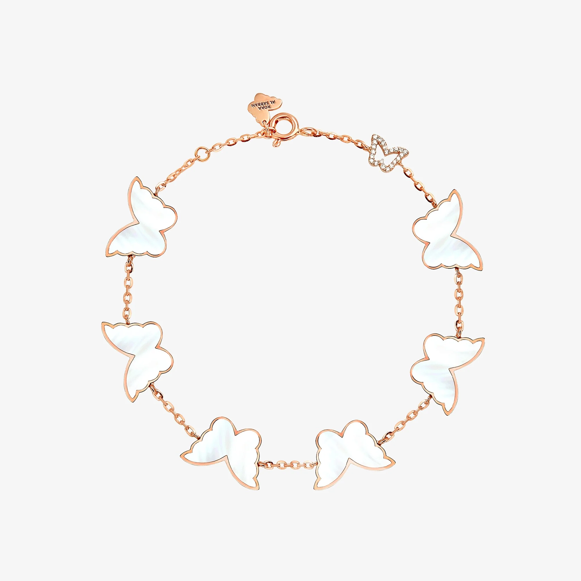 Classic Butterfly Rose Gold Mother of Pearl Multi Bracelet - Image 3