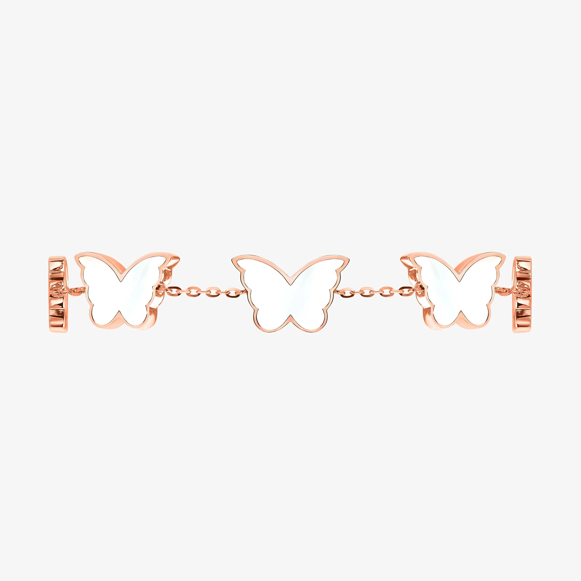 Classic Butterfly Rose Gold Mother of Pearl Multi Bracelet - Image 4