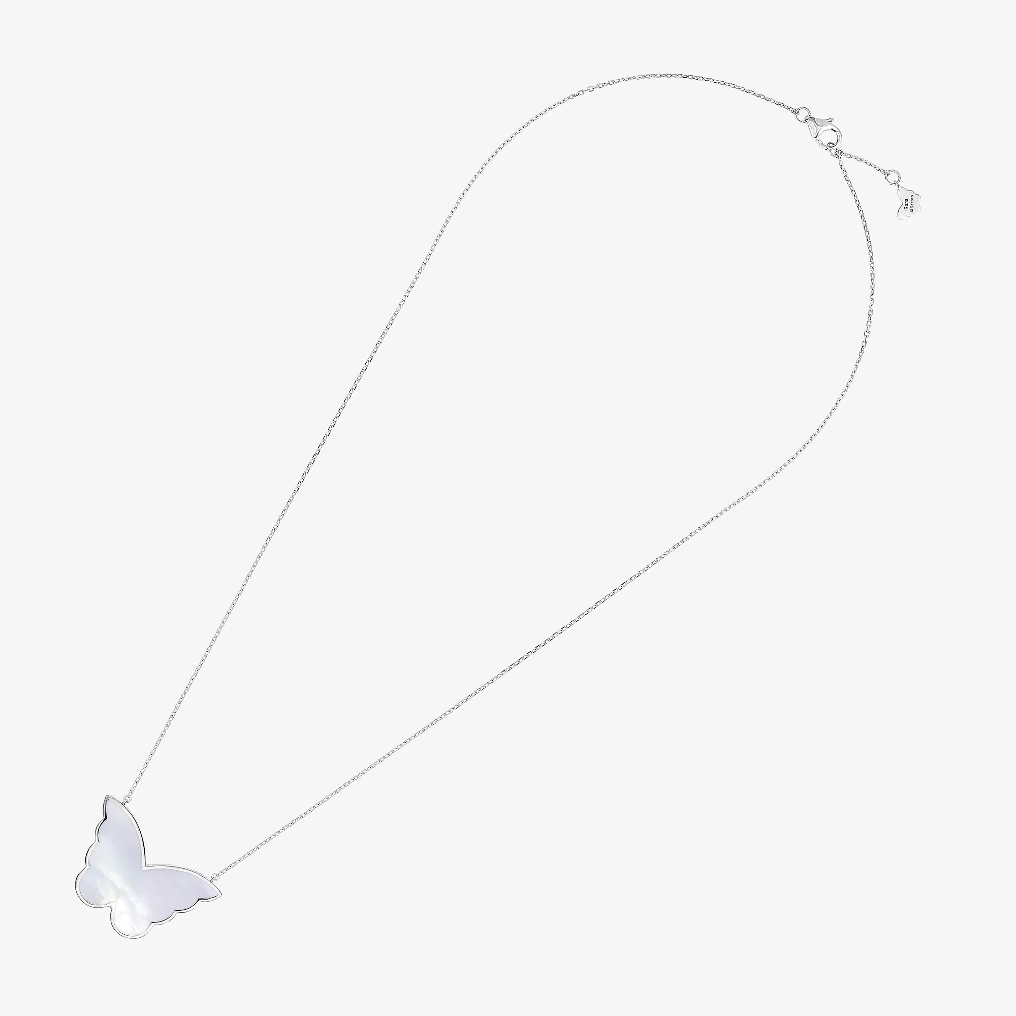 Classic Butterfly White Gold Diamond Reversible Large Necklace - Image 4