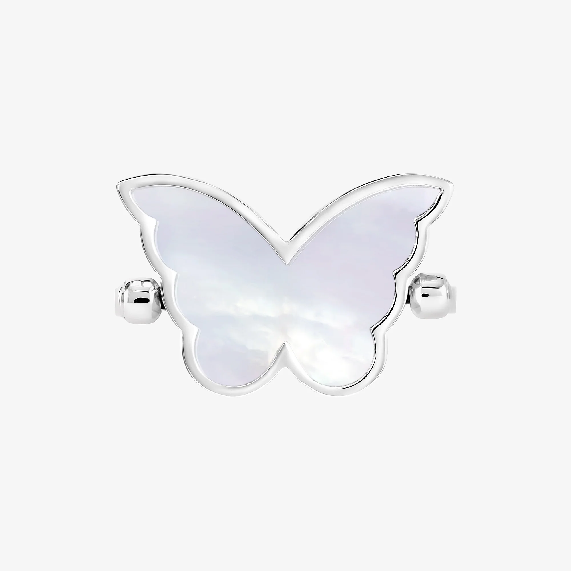 Classic Butterfly White Gold Diamond Reversible Large Ring - Image 2