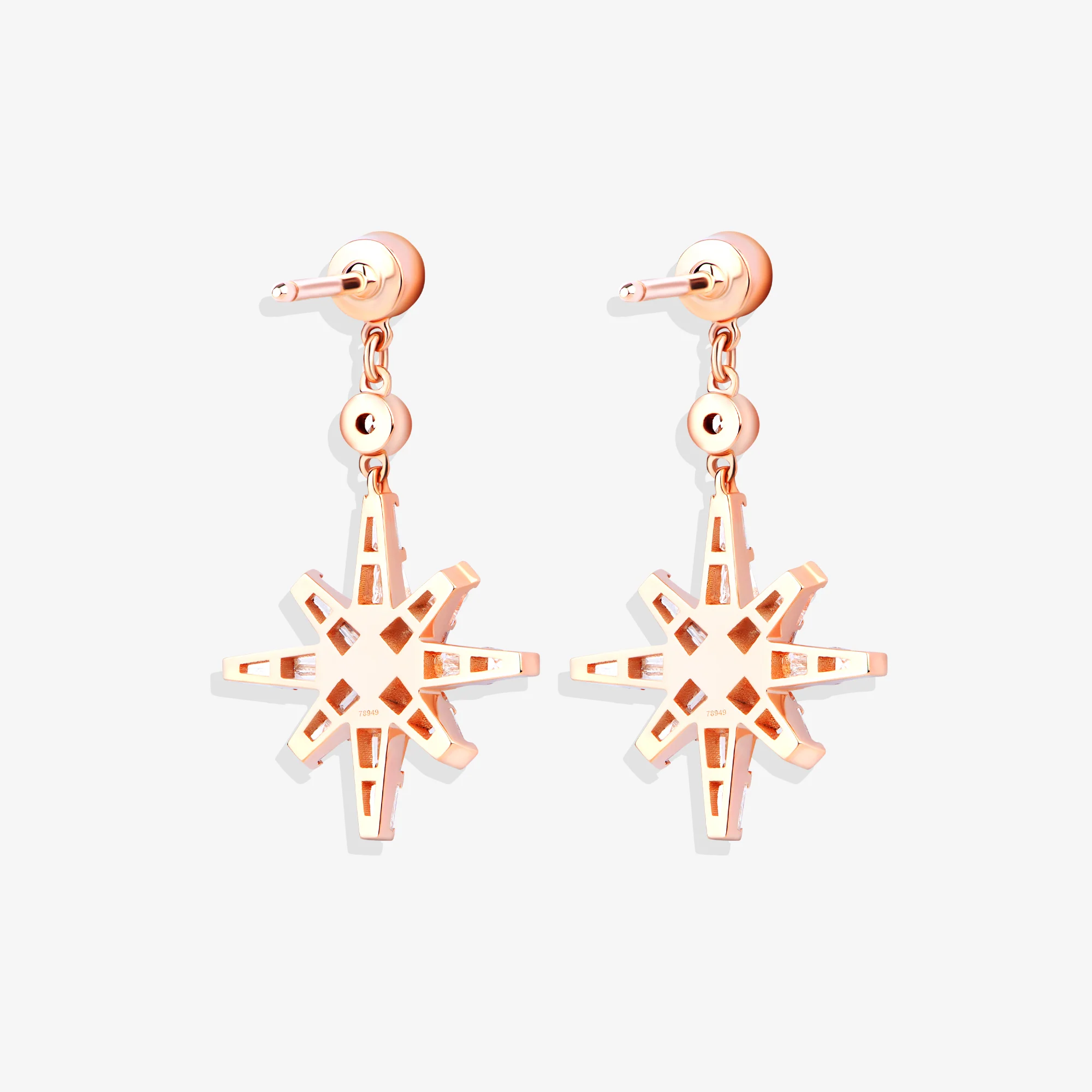 Daw Rose Gold Diamond Dangling Earrings - Image 4