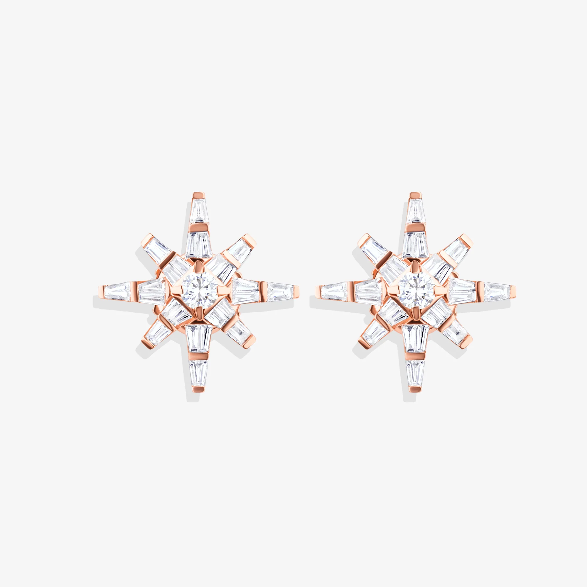 Daw Rose Gold Diamond Stud Earrings