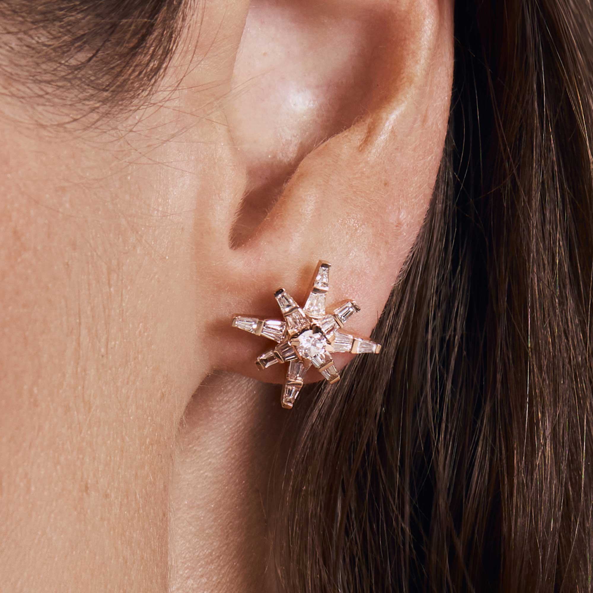 Daw Rose Gold Diamond Stud Earrings - Image 4