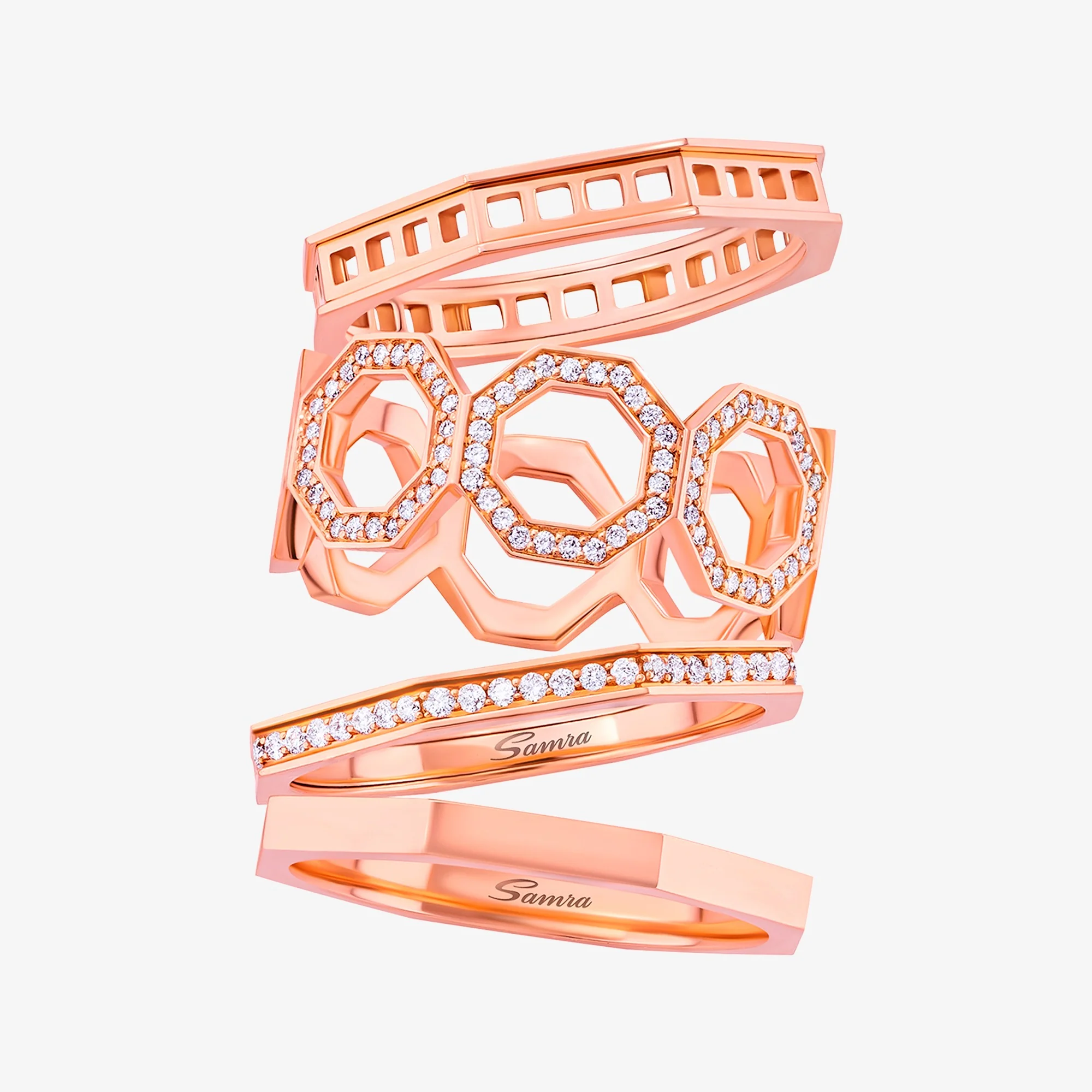 Dibla Diamond Rose Gold Band - Image 3