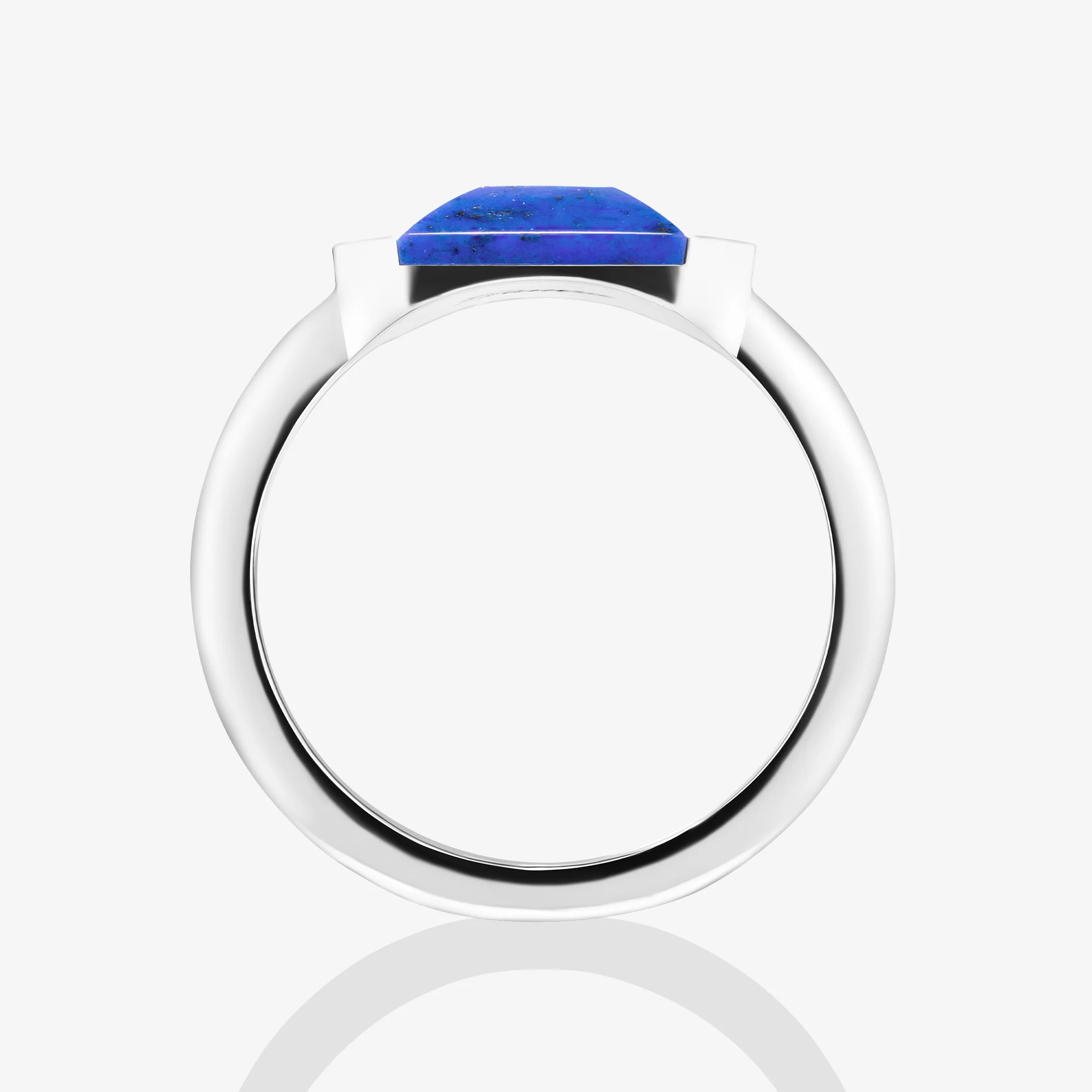 Layl White Gold Diamond Lapis Lazuli Single Ring - Image 6