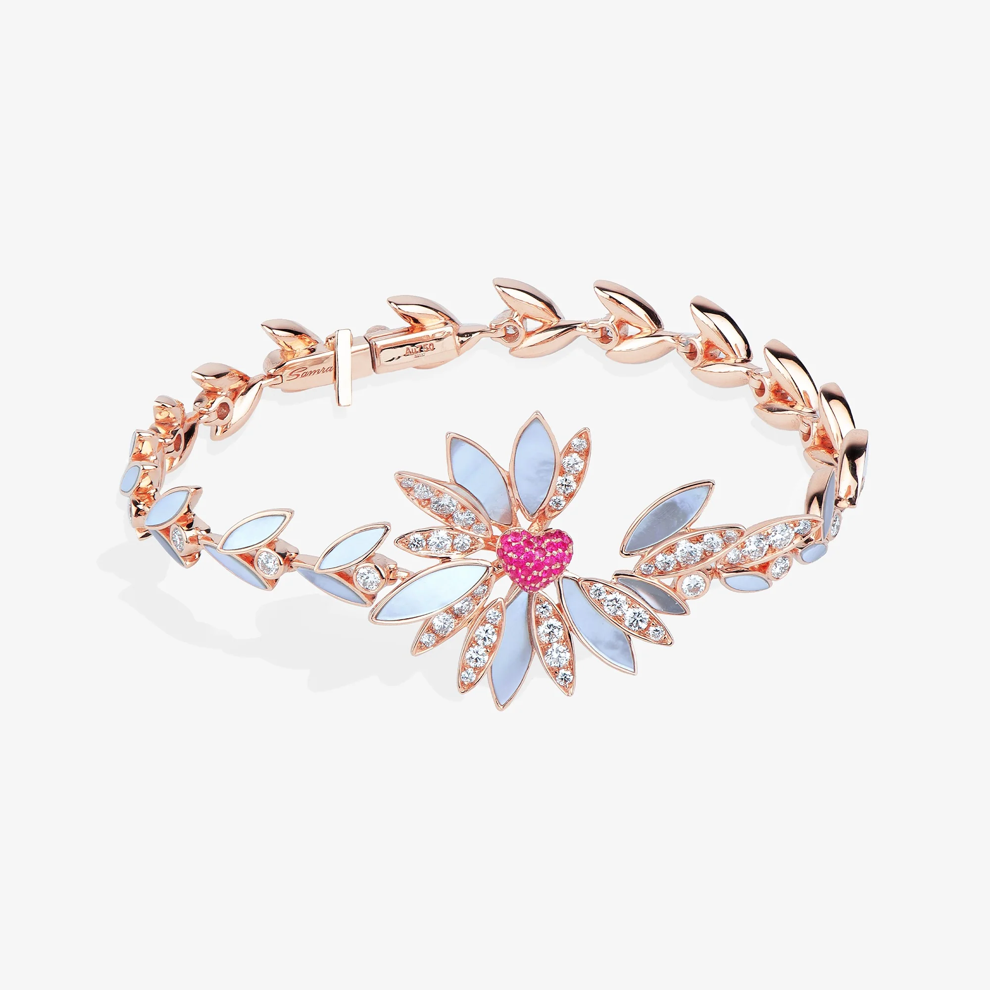 Love Me, Love Me Not Rose Gold Pink Sapphire Bracelet
