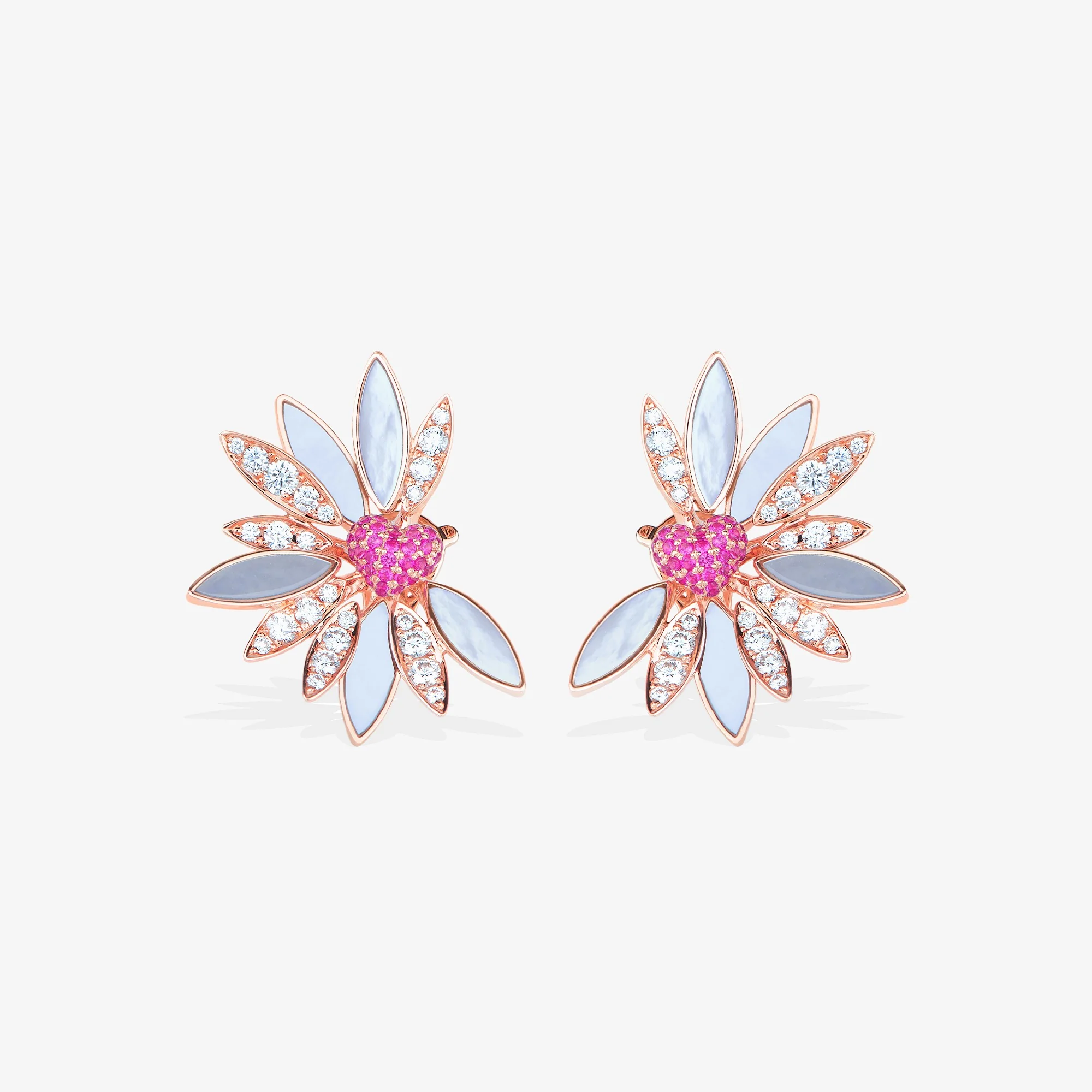 Love Me, Love Me Not Rose Gold Pink Sapphire Earring